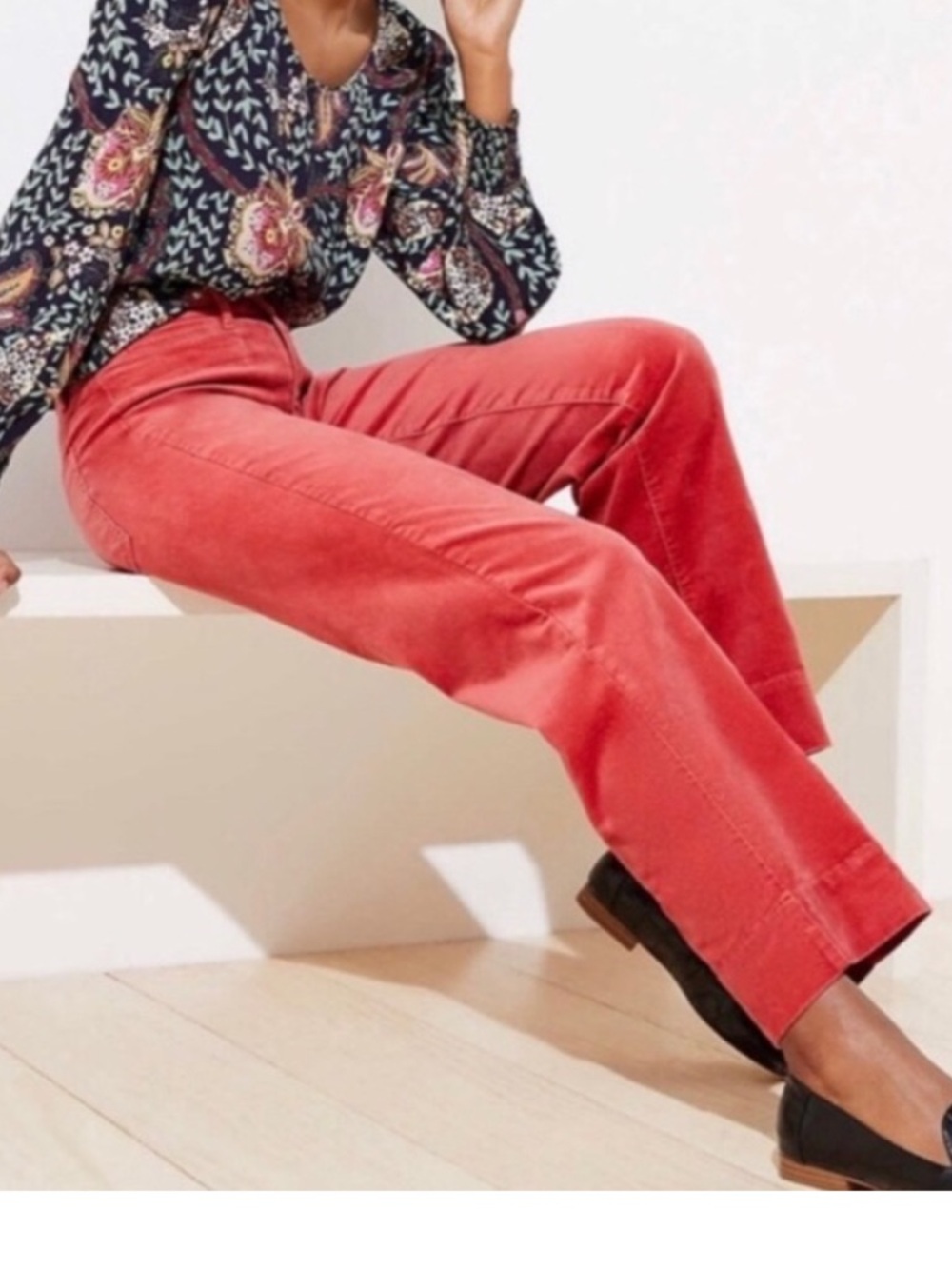 Loft Velvet High Waist Wide Leg Pants - Picture 2 of 7